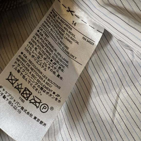 Banana Republic Blazer Womens Taupe Brown Herringbone Bronze Buttons Size 14 - Picture 5 of 7